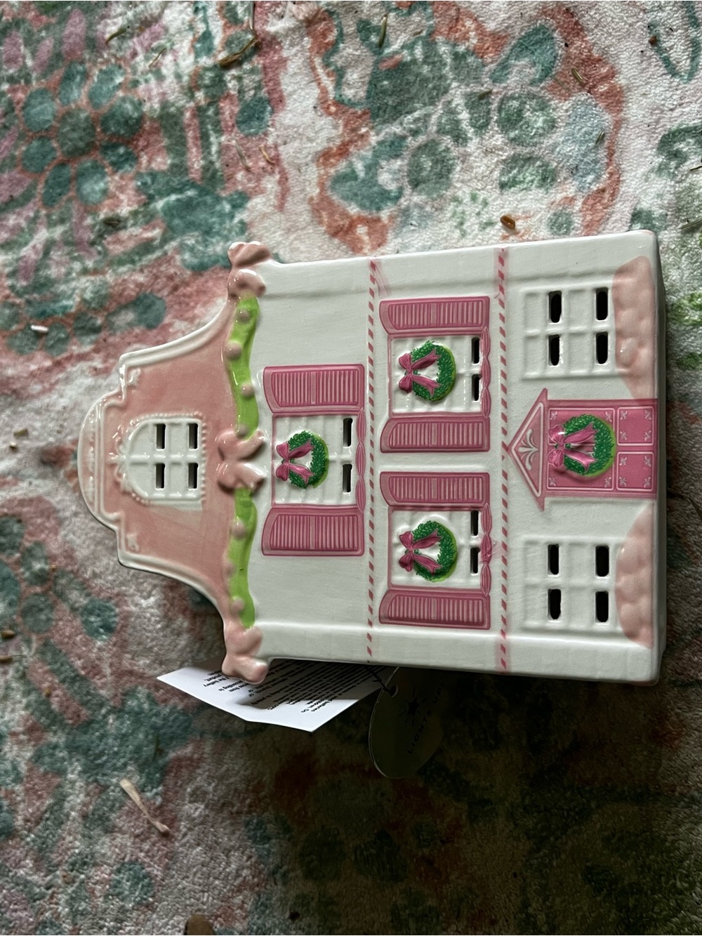 Pink & White Decorative Ceramic House Wall Plaque